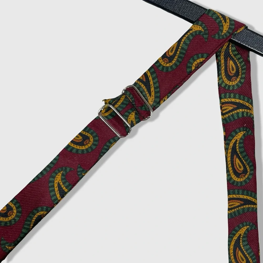 Robert Talbott‎ Bow Tie Mens OS Burgundy Paisley Silk Classic Formal Accessory